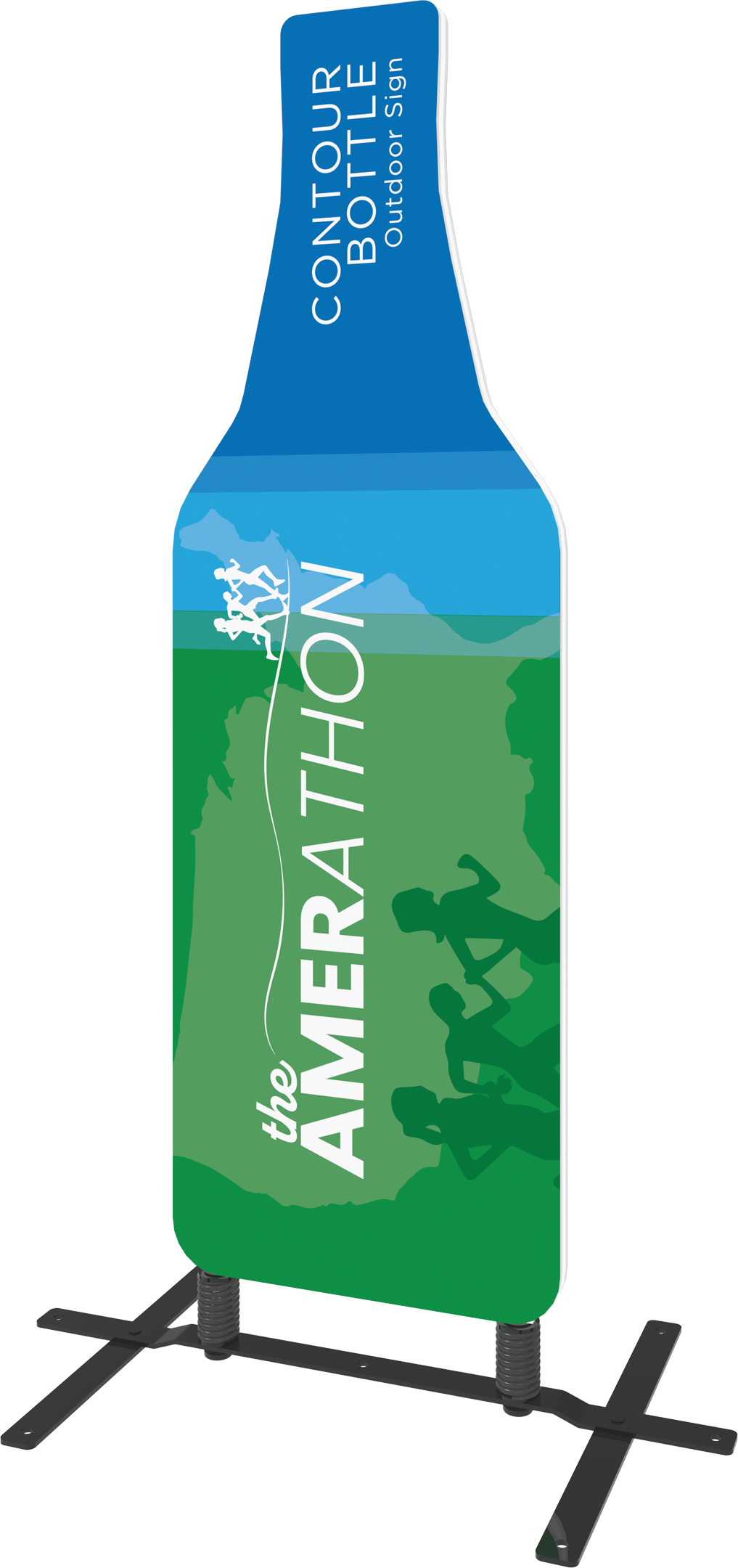 6ft Contour Outdoor Sign Bottle Plate Base Double-Sided (Graphic Package)