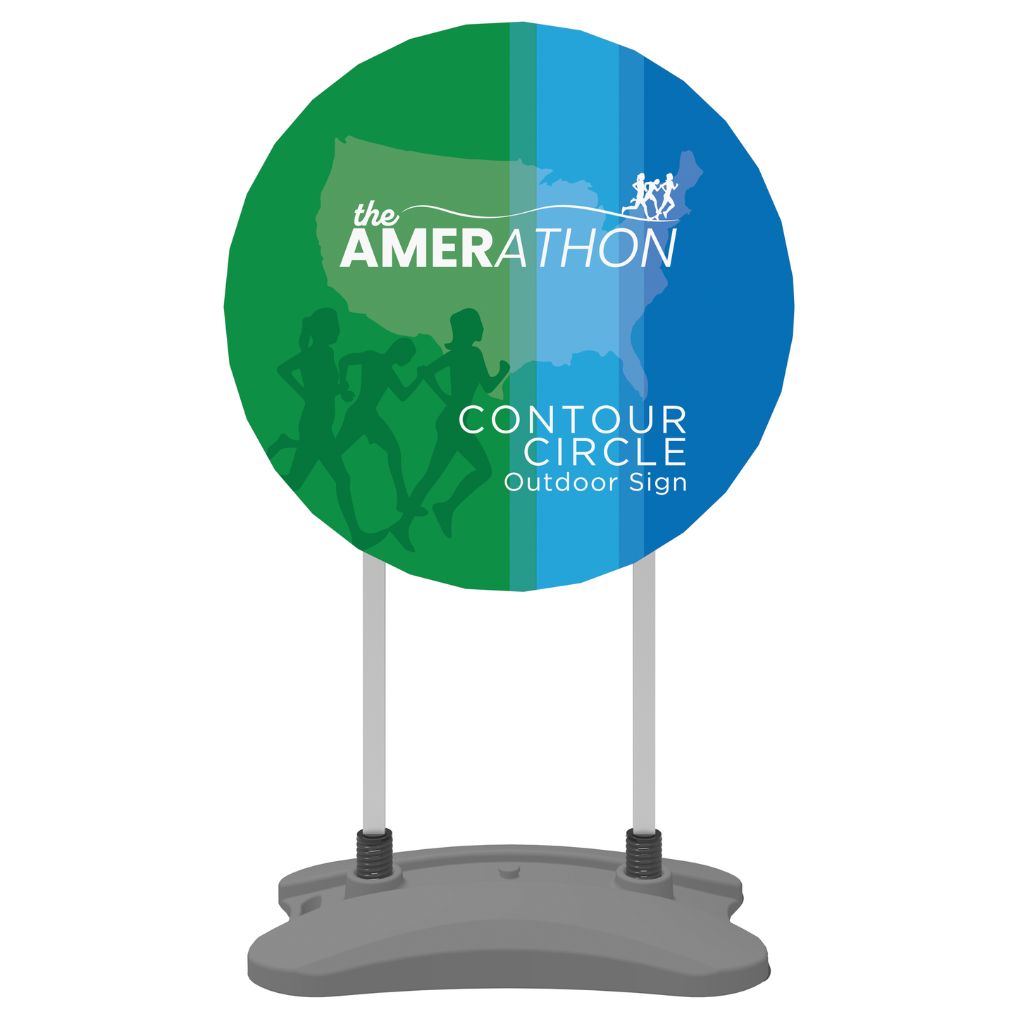 3ft Contour Outdoor Sign Circle Water Base