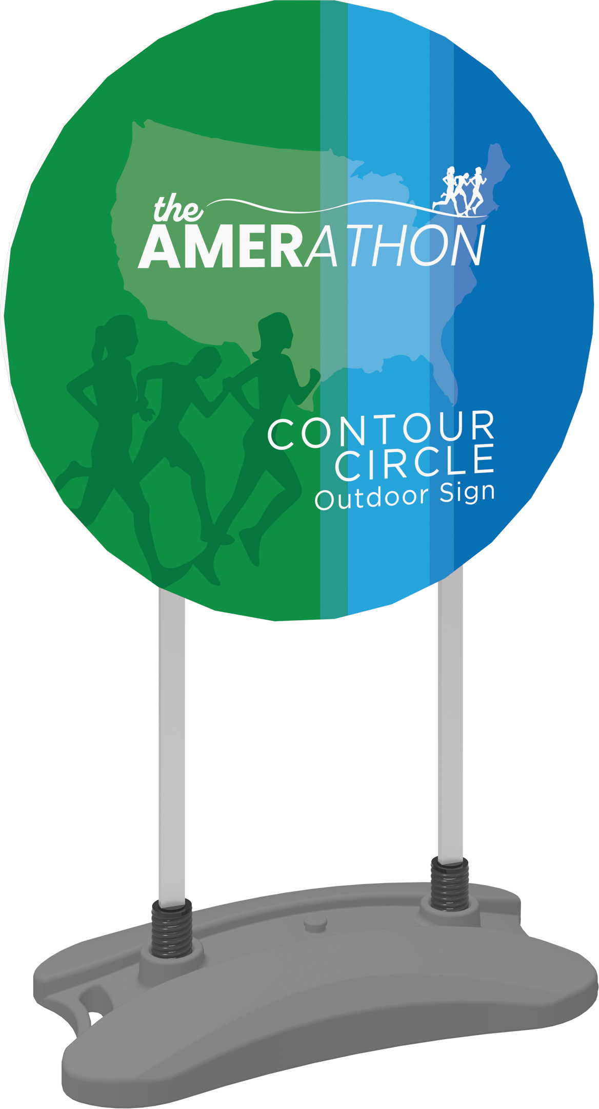 3ft Contour Outdoor Sign Circle Water Base