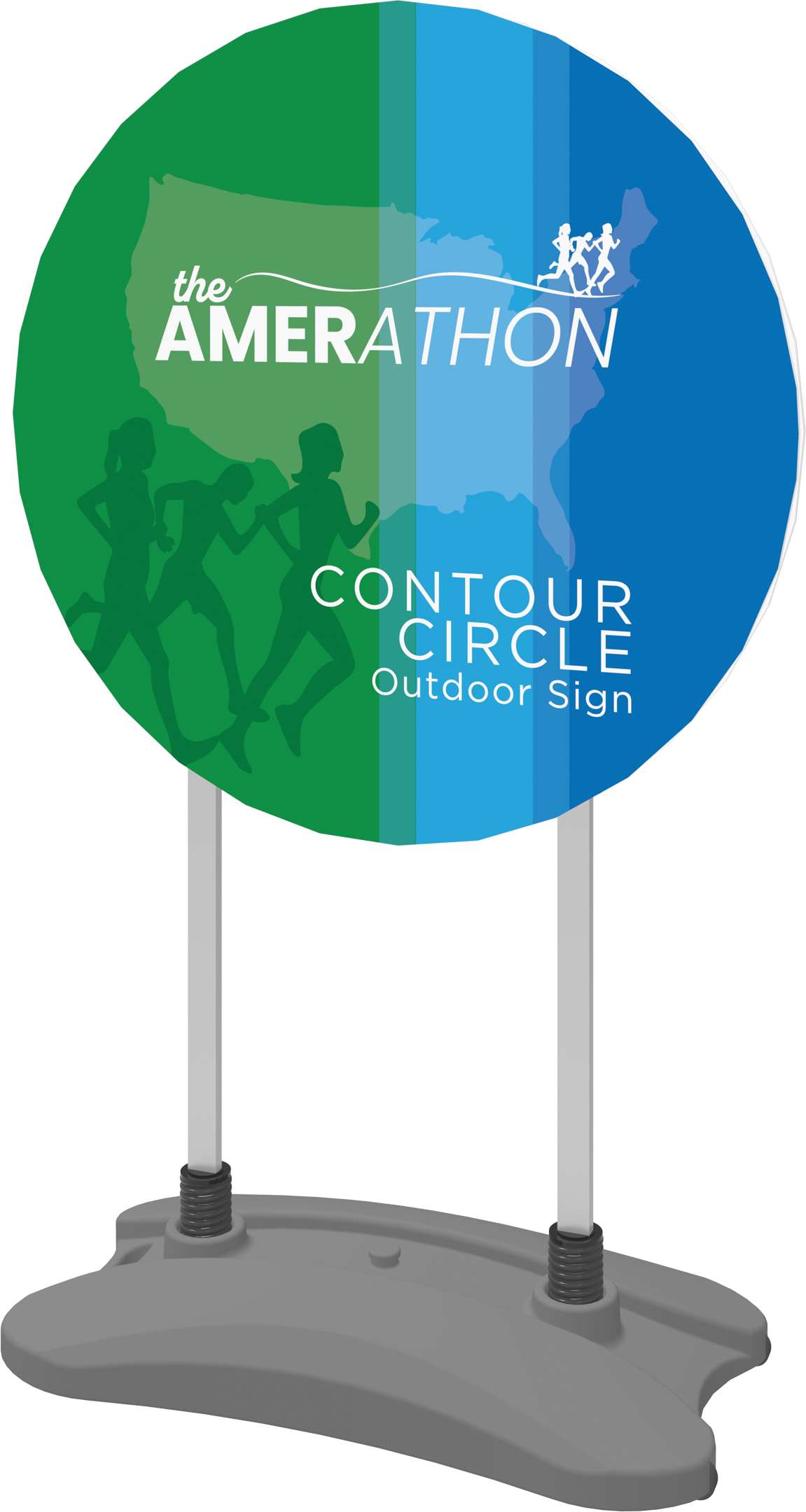 3ft Contour Outdoor Sign Circle Water Base