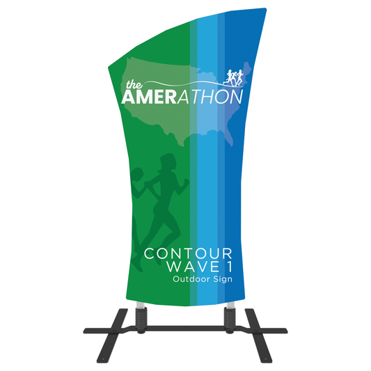 5ft Contour Outdoor Sign Display Wave 1 Plate Base