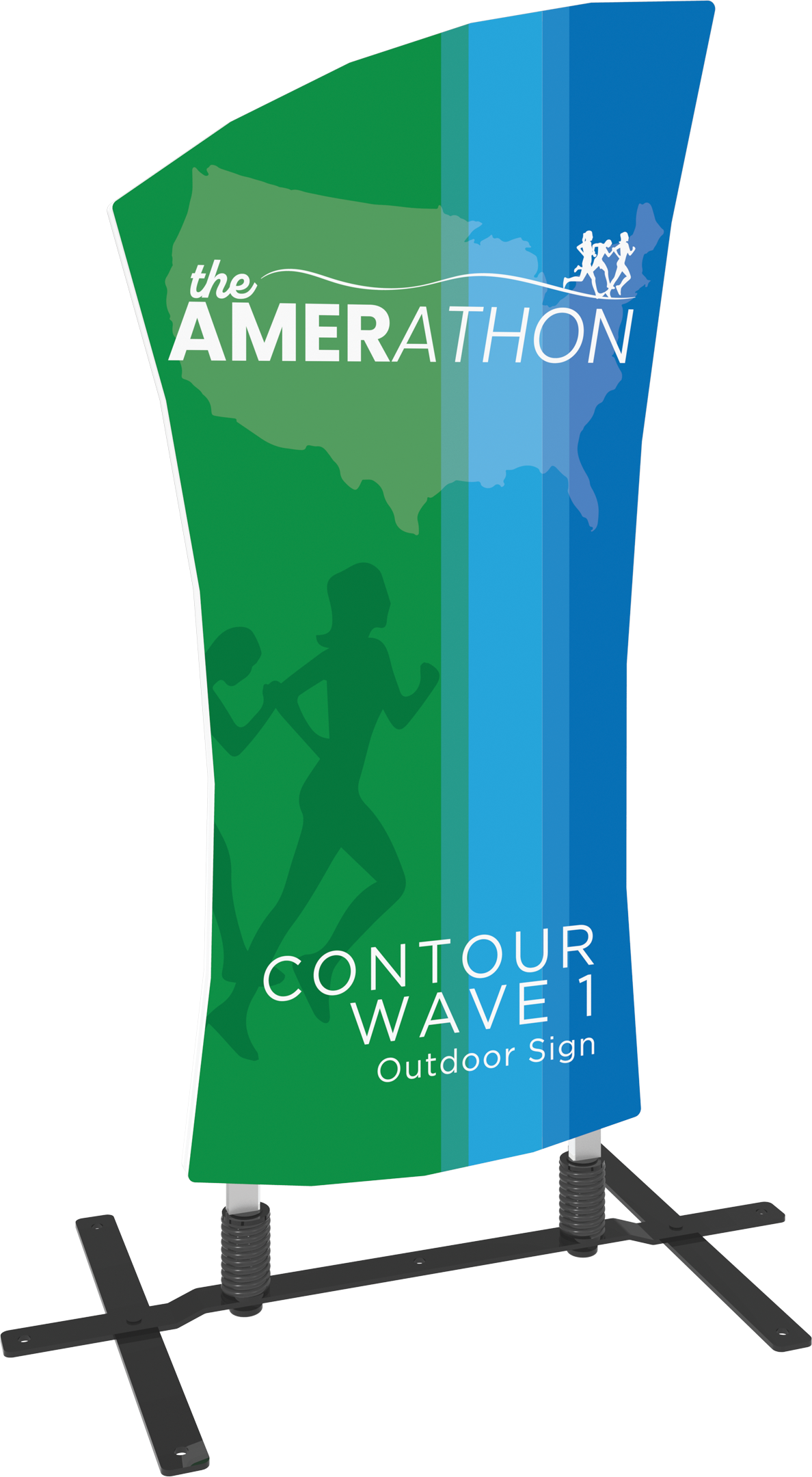 5ft Contour Outdoor Sign Display Wave 1 Plate Base