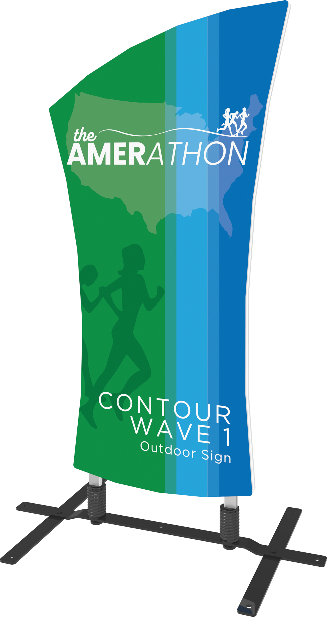 5ft Contour Outdoor Sign Display Wave 1 Plate Base