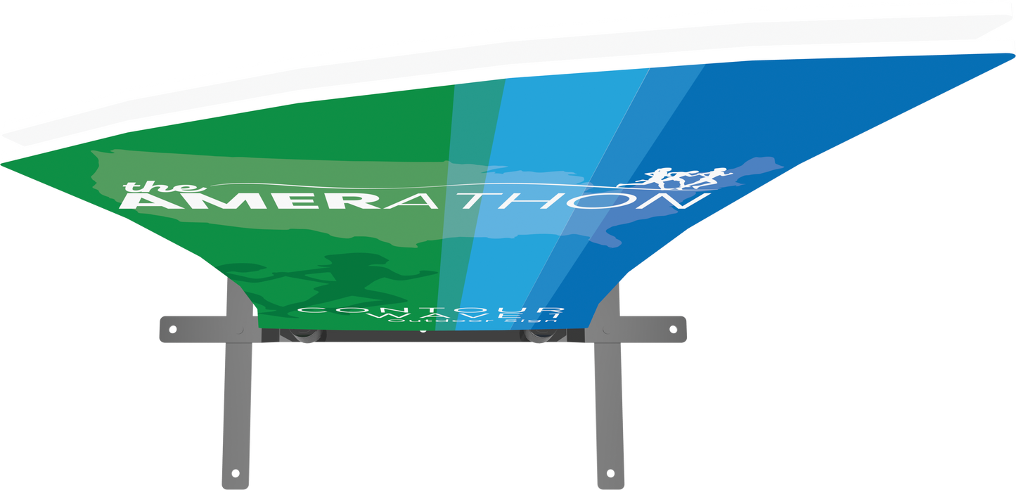 5ft Contour Outdoor Sign Display Wave 1 Plate Base