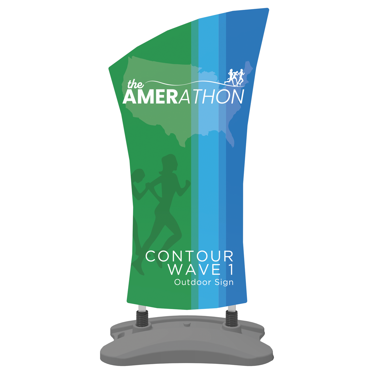 5ft Contour Outdoor Sign Display Wave 1 Water Base