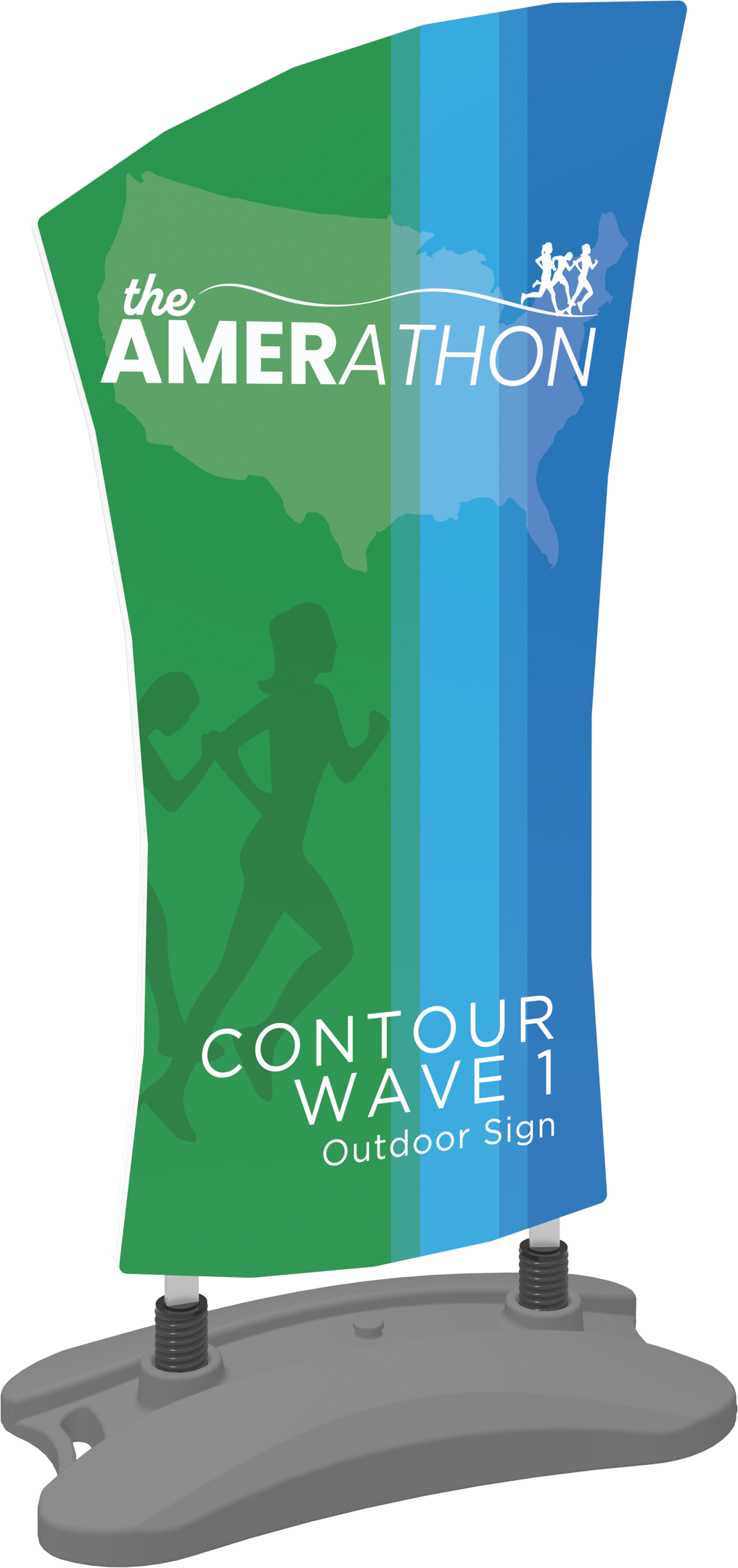 5ft Contour Outdoor Sign Display Wave 1 Water Base