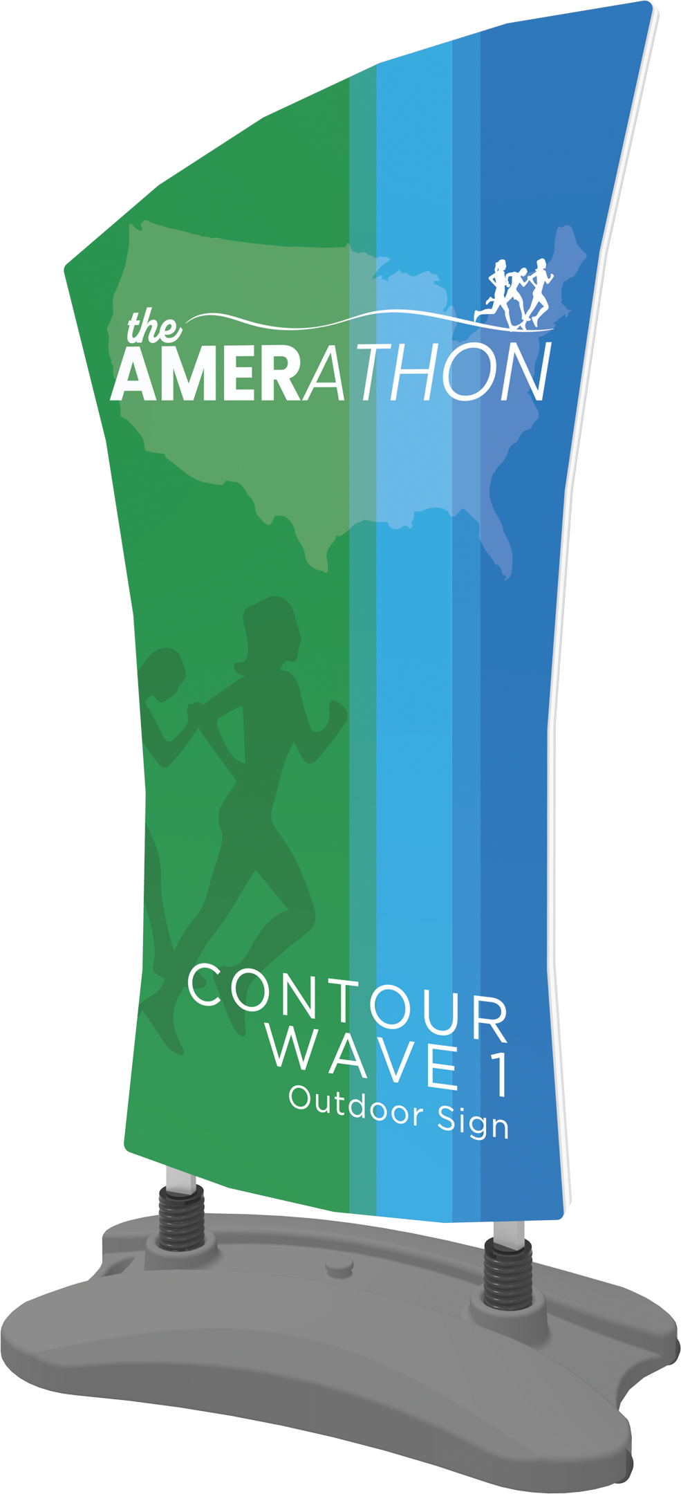 5ft Contour Outdoor Sign Display Wave 1 Water Base