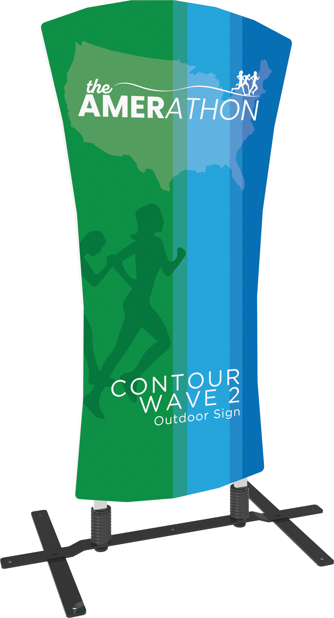 5ft Contour Outdoor Sign Wave 2 Plate Base