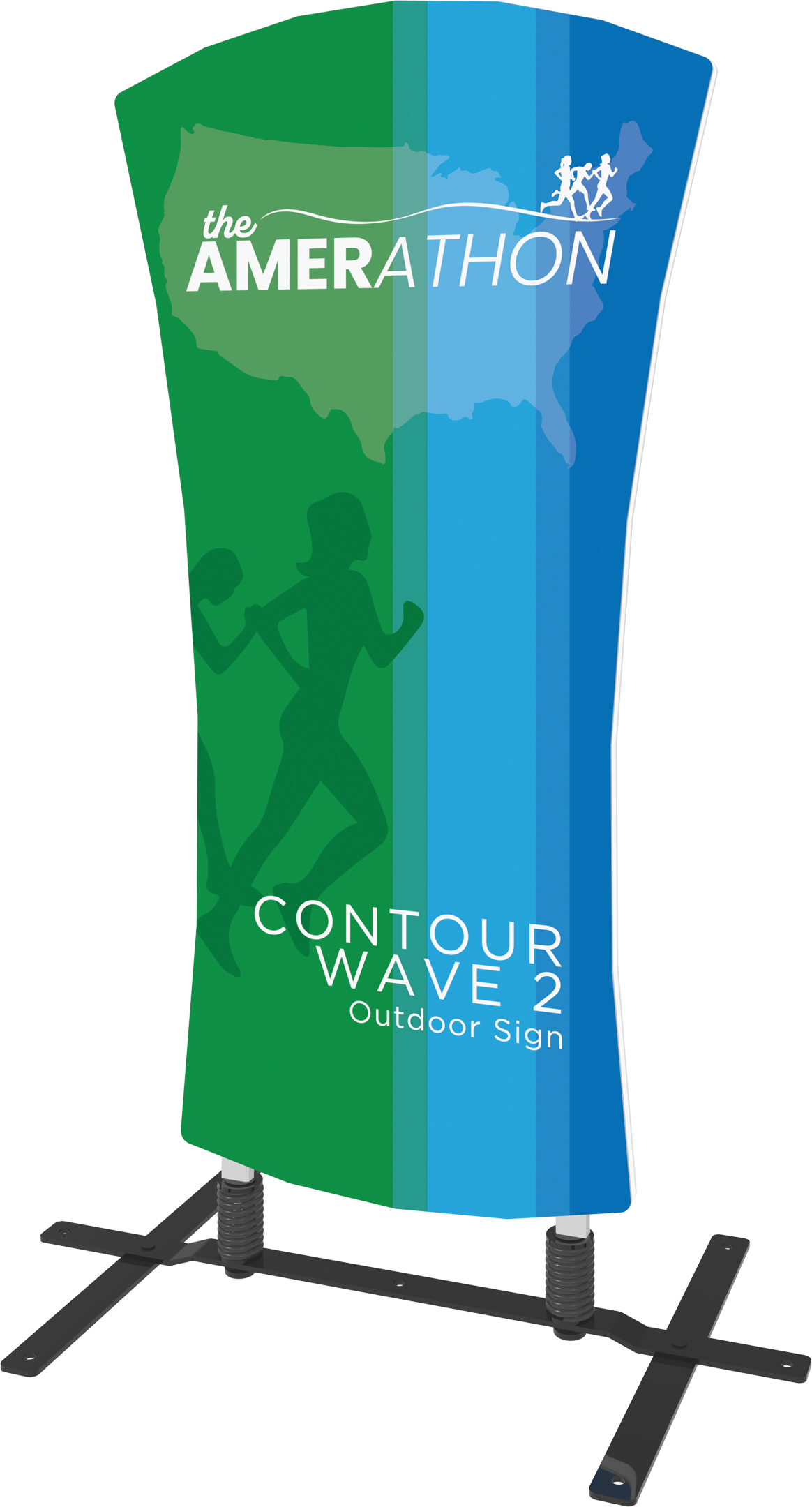 5ft Contour Outdoor Sign Wave 2 Plate Base