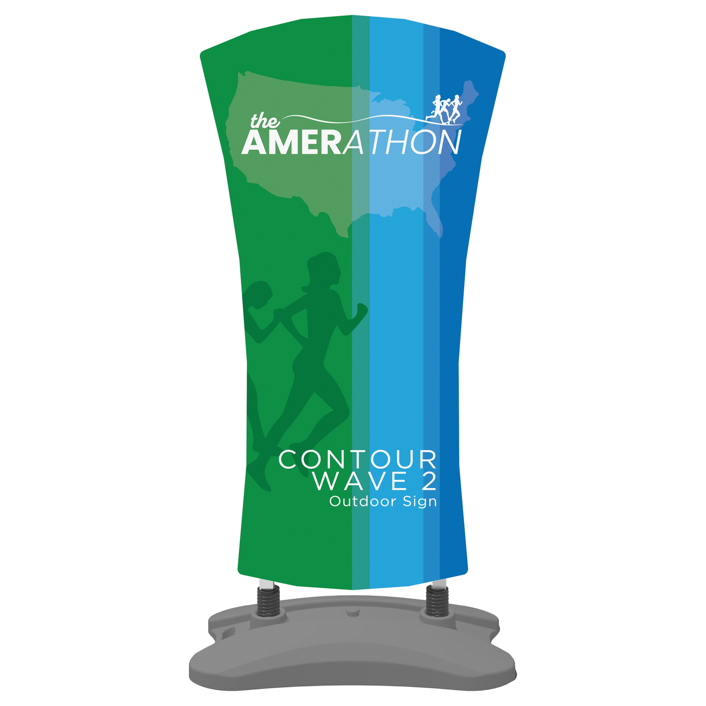 5ft Contour Outdoor Sign Wave 2 Water Base