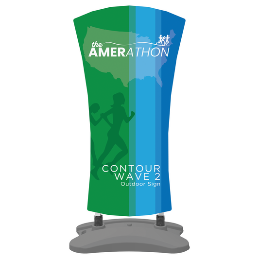5ft Contour Outdoor Sign Wave 2 Water Base