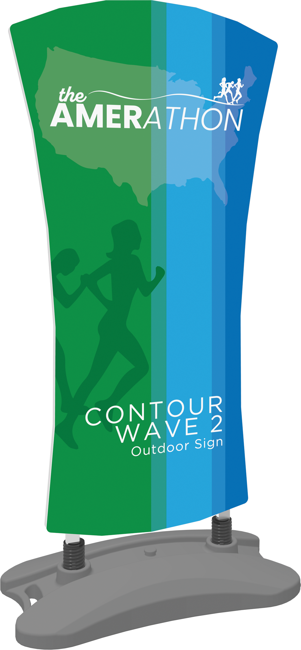 5ft Contour Outdoor Sign Wave 2 Water Base