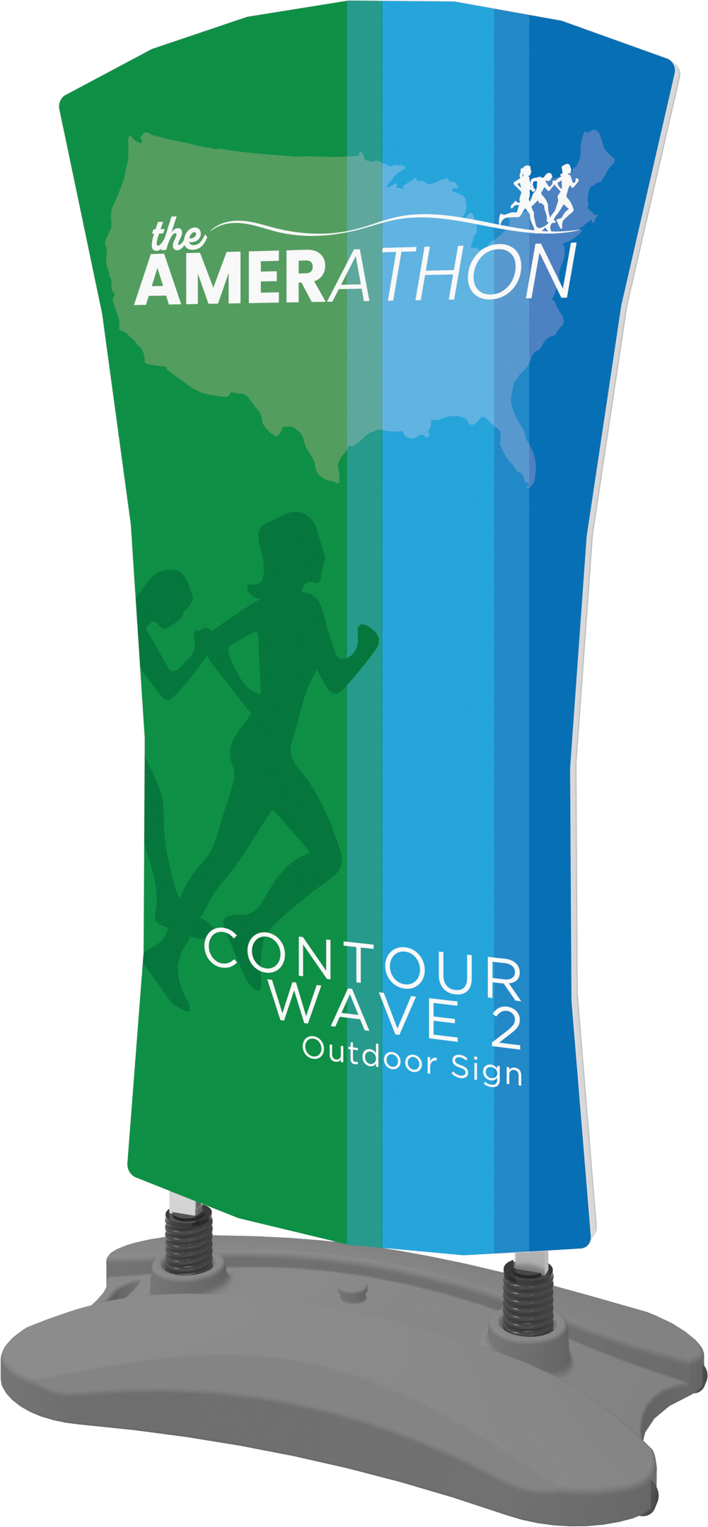 5ft Contour Outdoor Sign Wave 2 Water Base