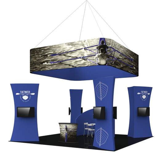 20ft x 20ft Formulate Fusion Island Booth Kit 10 Fabric Tower