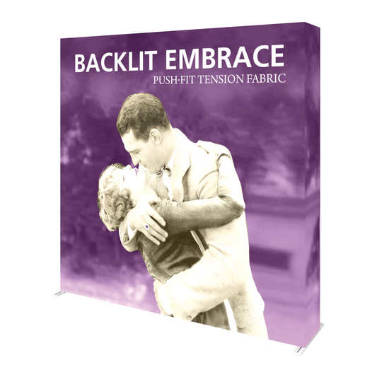 8ft x 8ft Embrace Backlit Square Push-Fit Tension Fabric Display Double-Sided (Graphic Package)