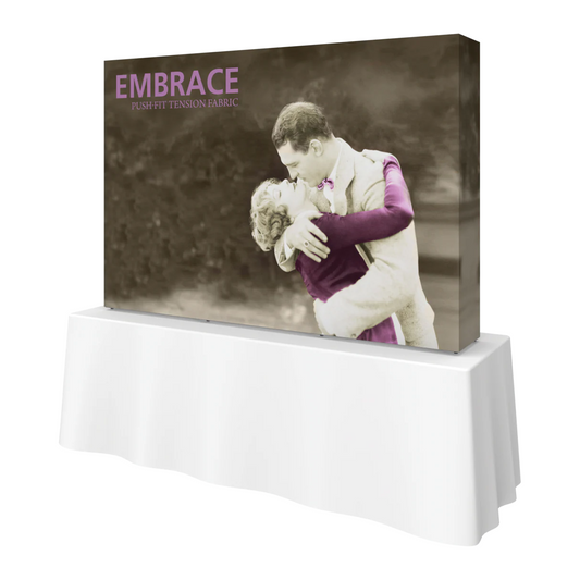 8ft x 5ft Embrace Tabletop Push-Fit Tension Fabric Display Graphic Package (w/ End Caps)