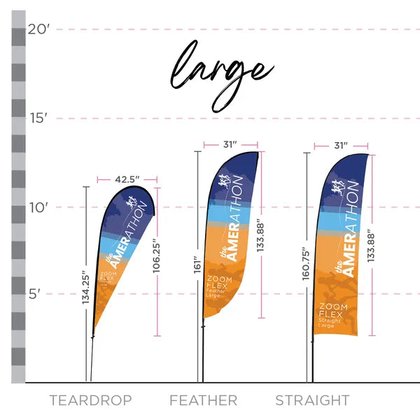 15ft Zoom Flex Large Flag Feather