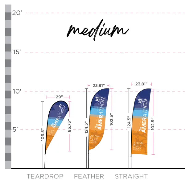 11ft Zoom Flex Medium Flag Teardrop