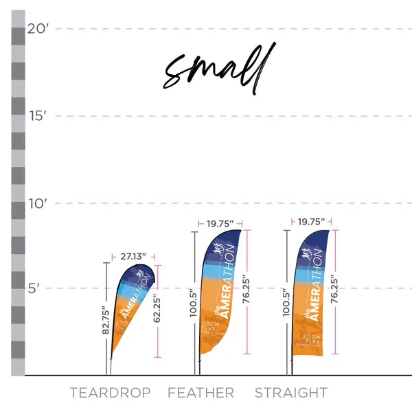 9ft Zoom Flex Small Flag Straight