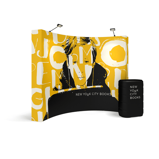 10ft x 8ft OneFabric® Curved Pop Up Display w/ End Caps (Graphic Package) Kit 1 - All4Displays