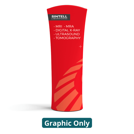 35in x 74in Outdoor Brandcusi® Curved Banner Stand - Double - sided (Graphic Only) - All4Displays