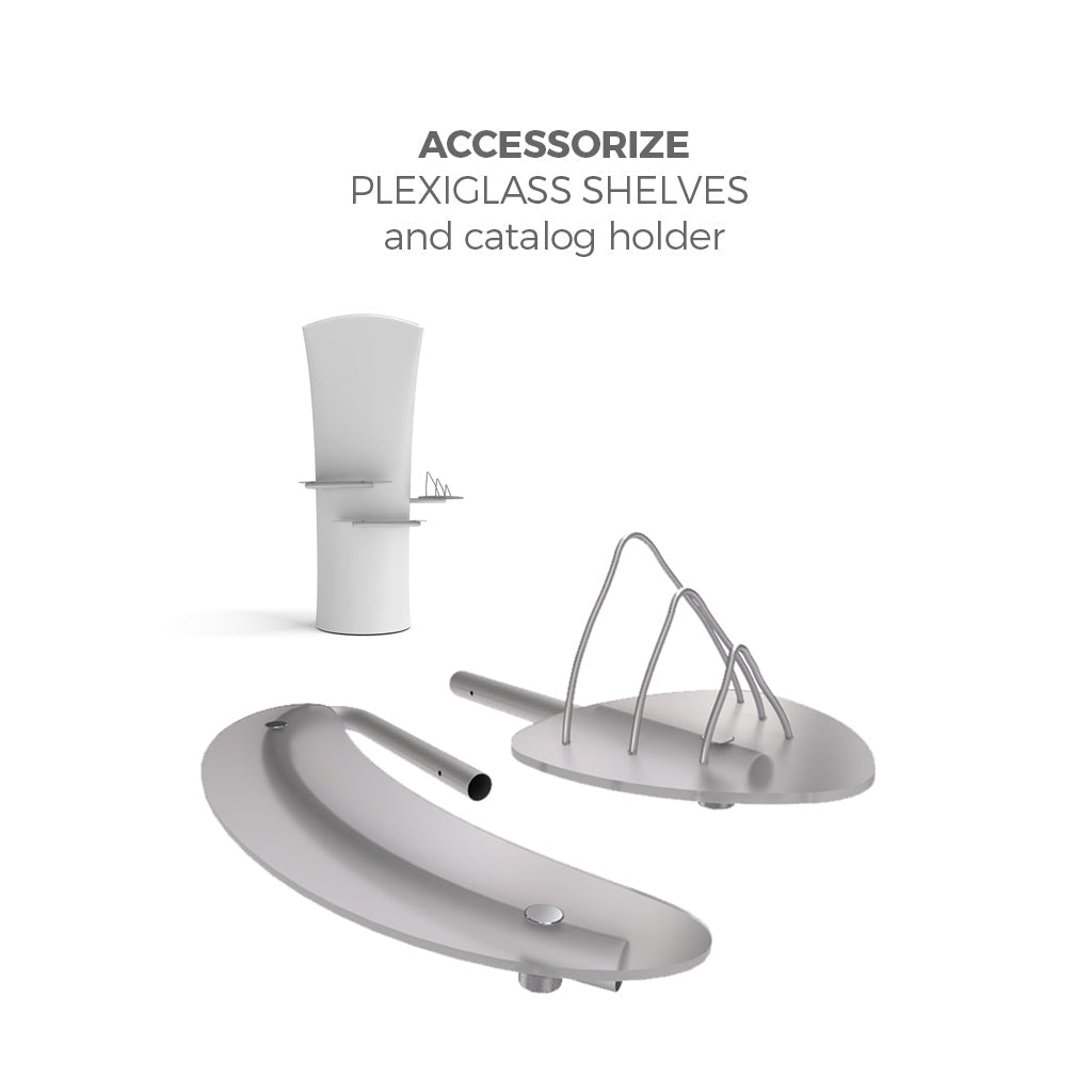 35in x 74in Outdoor Brandcusi® Curved Banner Stand (Frame Only w/Bubble Round Base) - All4Displays