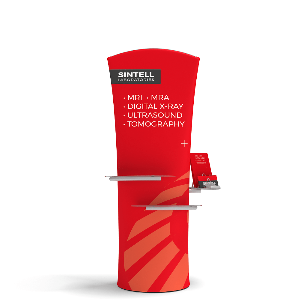 35in x 74in Outdoor Brandcusi® Curved Banner Stand (Frame Only w/Bubble Round Base) - All4Displays
