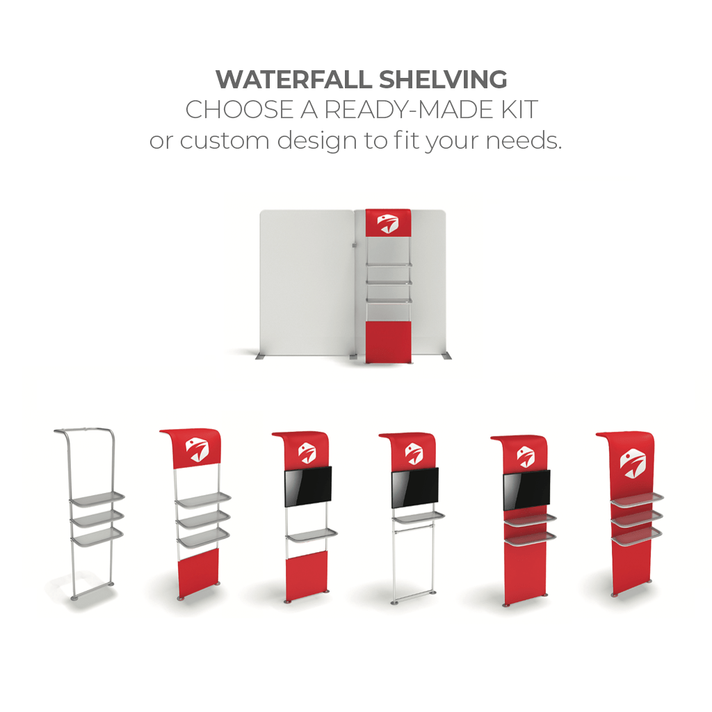 36" WaveLine Merchandiser - Plexiglass Shelf, Clear - All4Displays