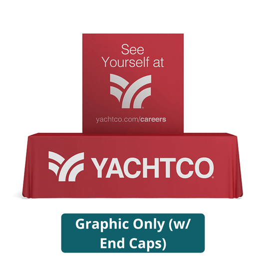 5ft x 5ft OneFabric® Straight Pop Up Tabletop Display w/ End Caps (Graphic Only) - All4Displays