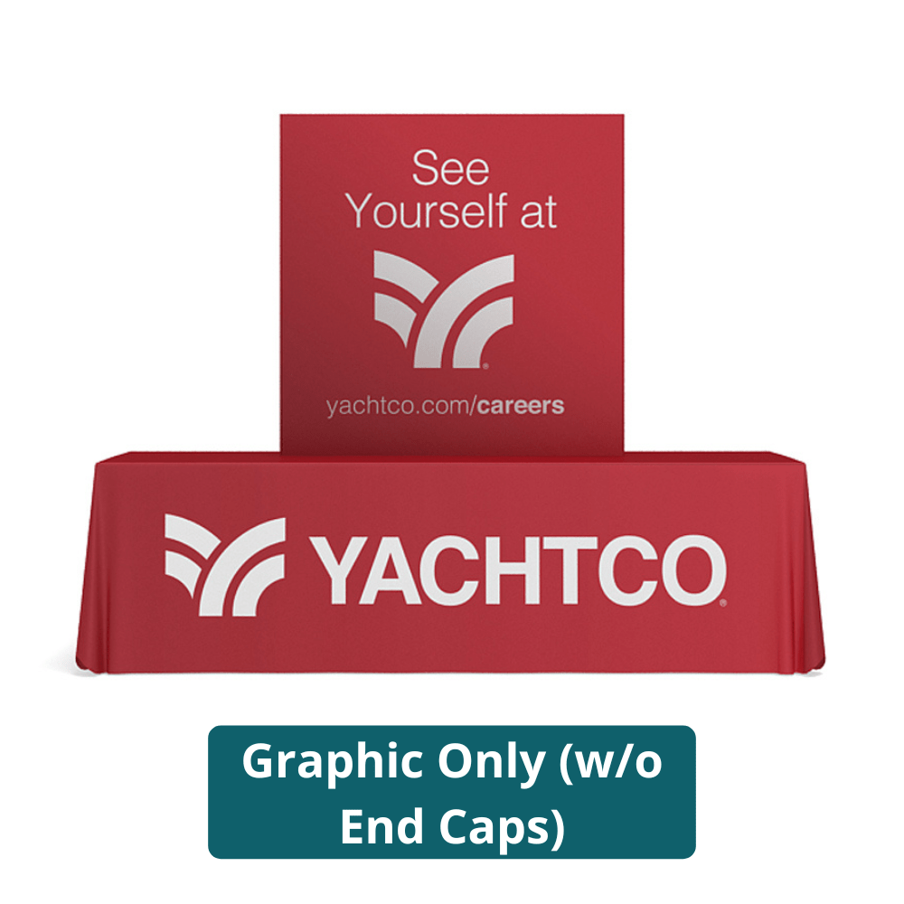 5ft x 5ft OneFabric® Straight Pop Up Tabletop Display w/o End Caps (Graphic Only) - All4Displays