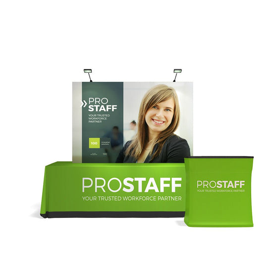 8ft x 5ft OneFabric® Straight Pop Up Tabletop Display w/o End Caps (Graphic Package) - All4Displays