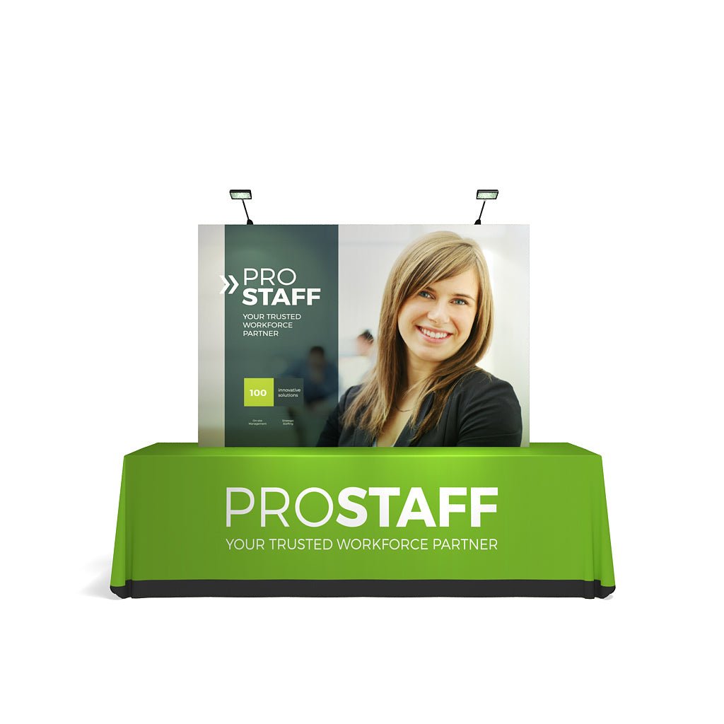 8ft x 5ft OneFabric® Straight Pop Up Tabletop Display w/o End Caps (Graphic Package) - All4Displays