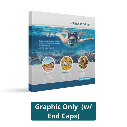 8ft x 8ft OneFabric® Straight Pop Up Display w/ End Caps (Graphic Only) - All4Displays