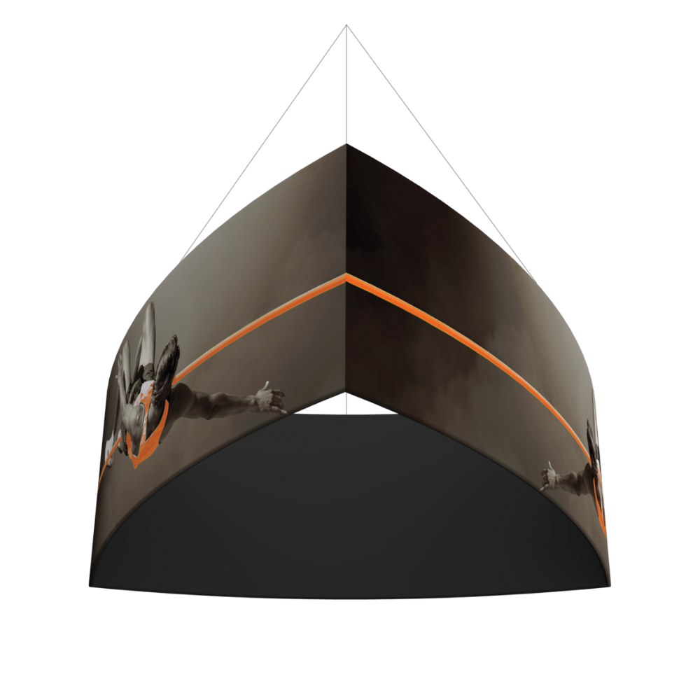 14ft x 3ft Formulate Master 3D Hanging Structure Shield - Convex Triangle Single-Sided w/ Open Bottom (Graphic Only)