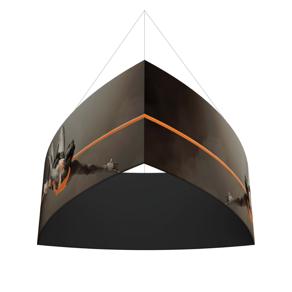 12ft x 4ft Formulate Master 3D Hanging Structure Shield - Convex Triangle Single-Sided w/ Open Bottom (Graphic Only)