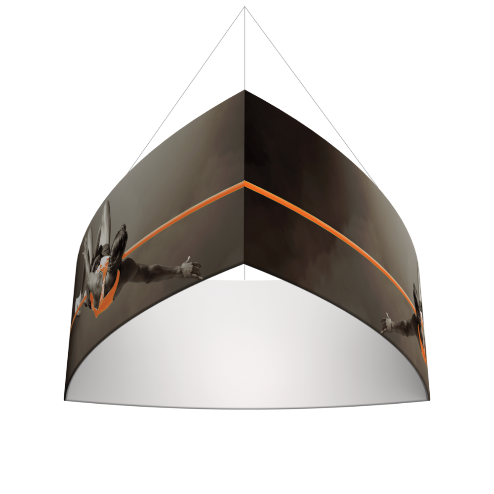 16ft x 6ft Formulate Master 3D Hanging Structure Shield - Convex Triangle Double-Sided (Graphic Package)