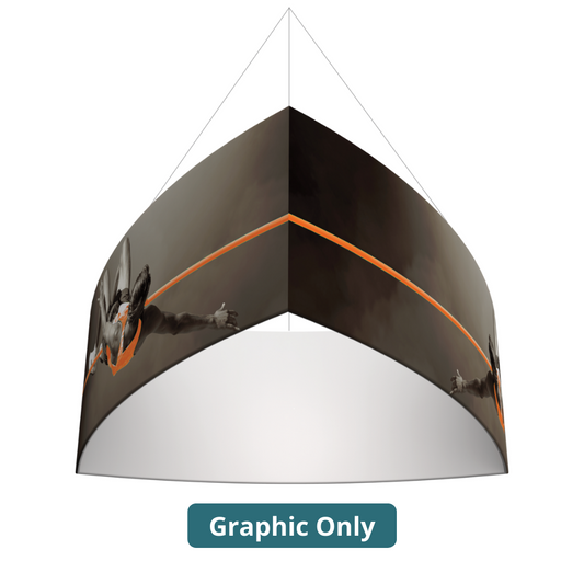 14ft x 3ft Formulate Master 3D Hanging Structure Shield - Convex Triangle Single-Sided w/ Open Bottom (Graphic Only)