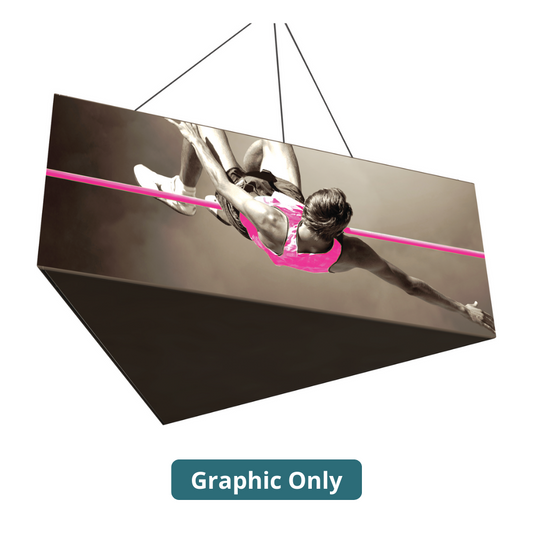 8ft x 2ft Formulate Master 3D Hanging Structure Triangle Single-Sided w/ Printed Bottom (Graphic Only)