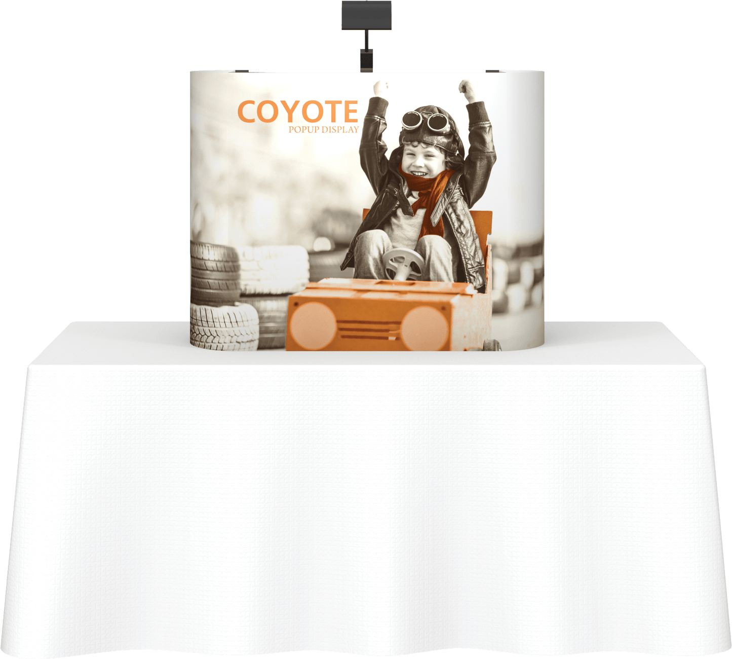 4ft (1x1) Coyote Straight Tabletop Full Fabric Display (Fabric Package)