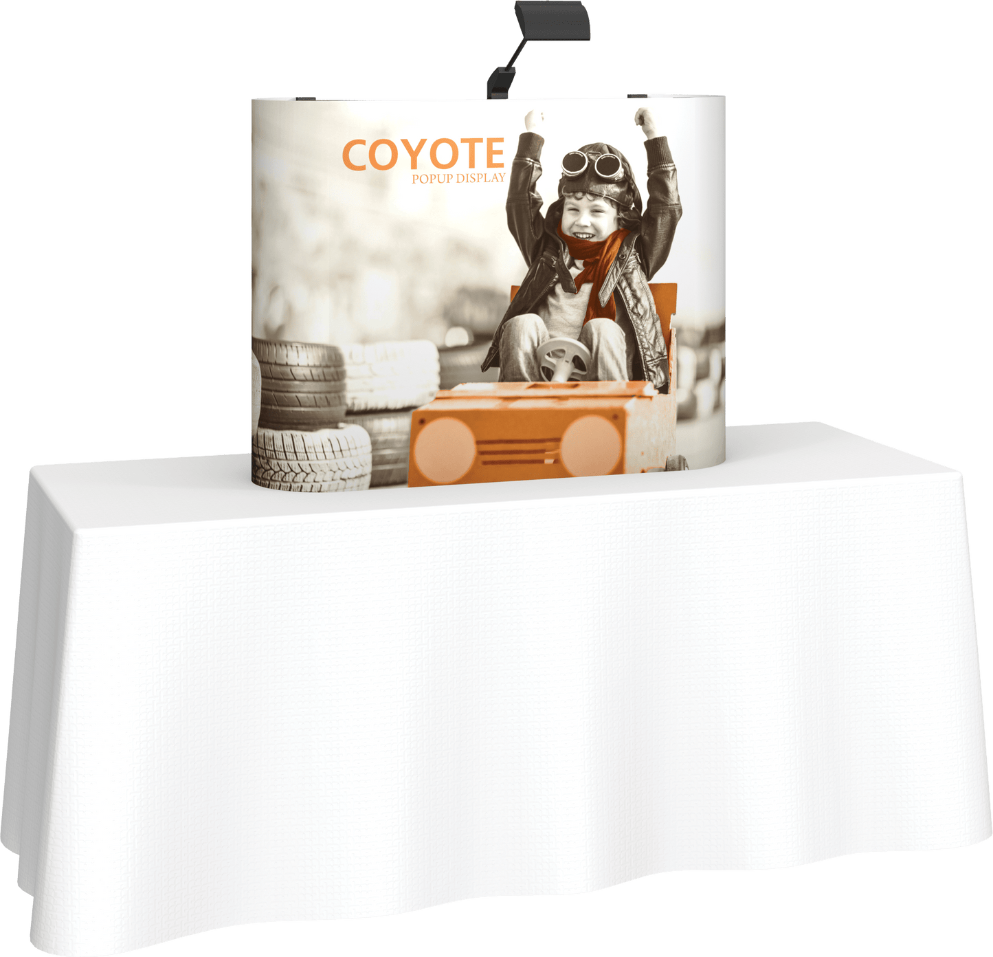 4ft (1x1) Coyote Straight Tabletop Full Fabric Display (Fabric Package)