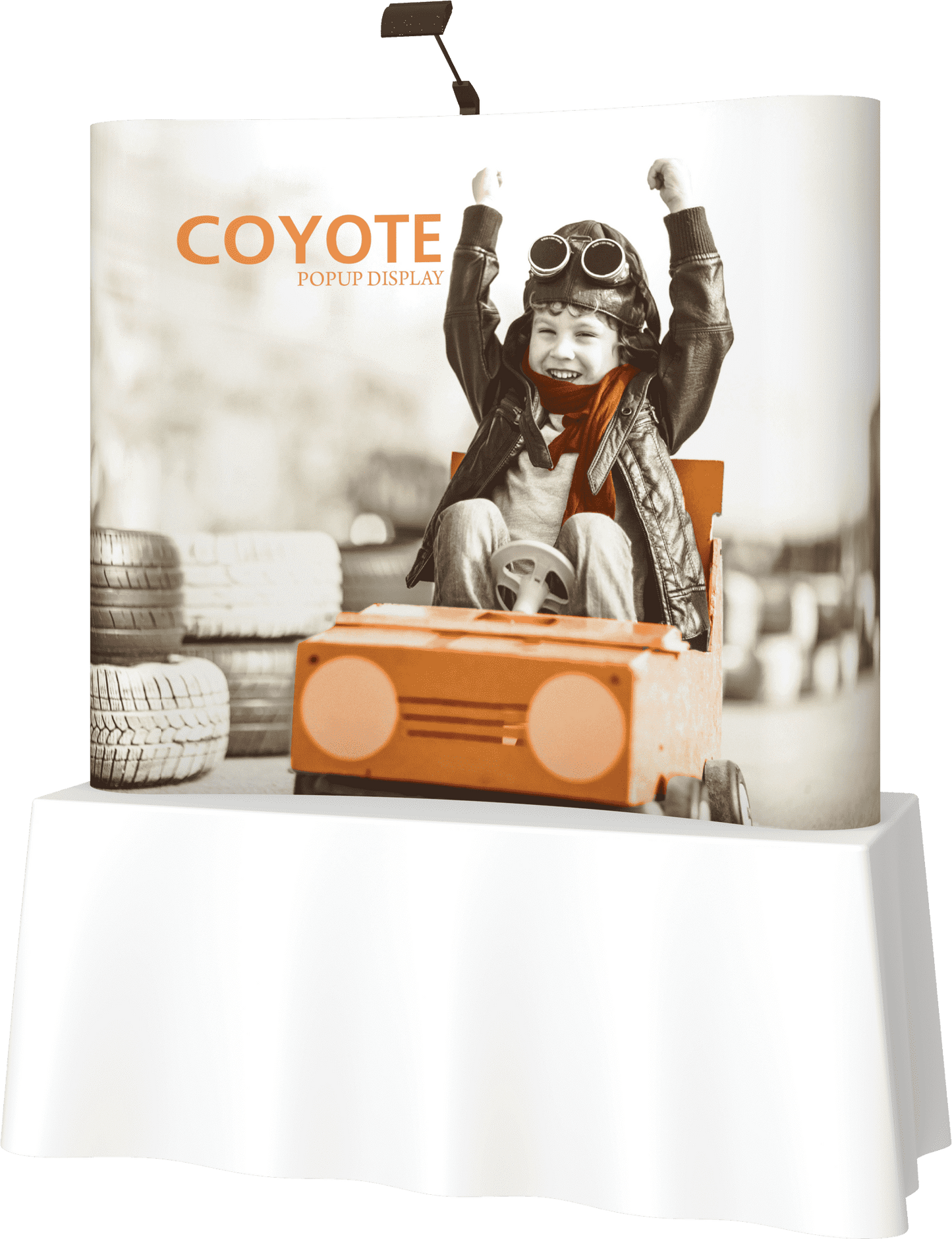 6ft (2x2) Coyote Curved Tabletop Full Fabric Display (Fabric Package)
