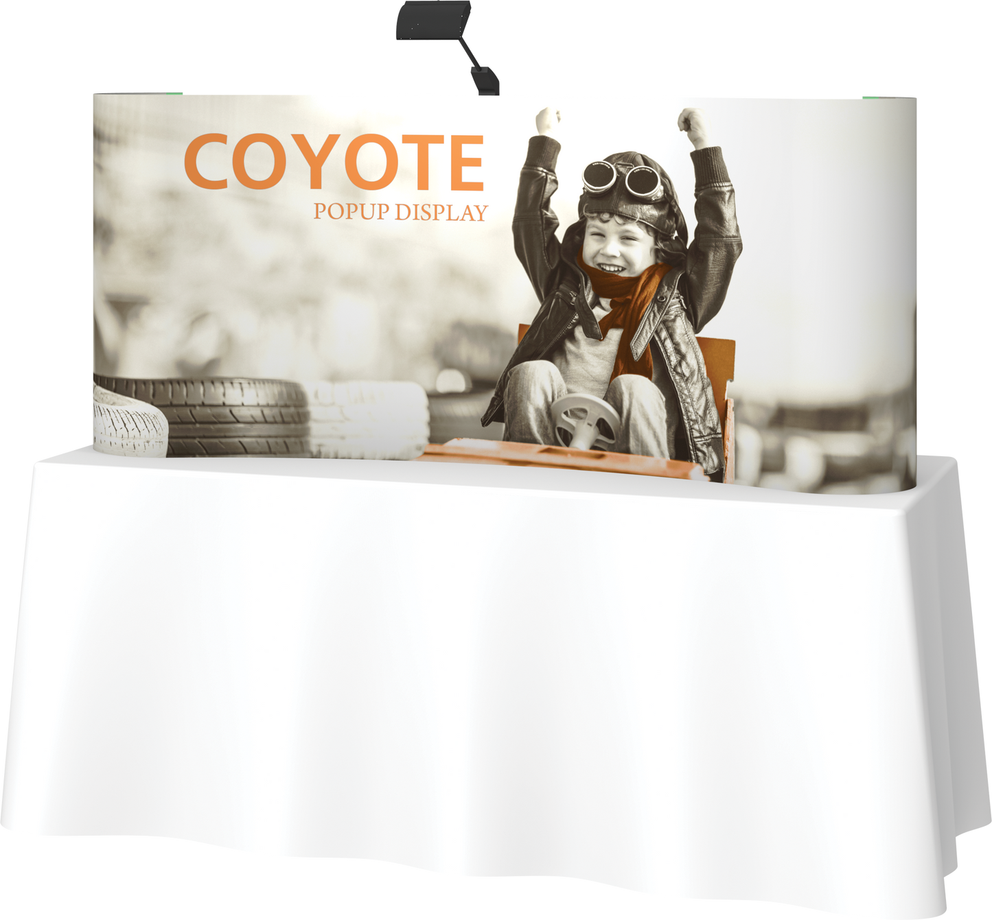 6ft (2x1) Coyote Curved Tabletop Full Fabric Display (Fabric Package)