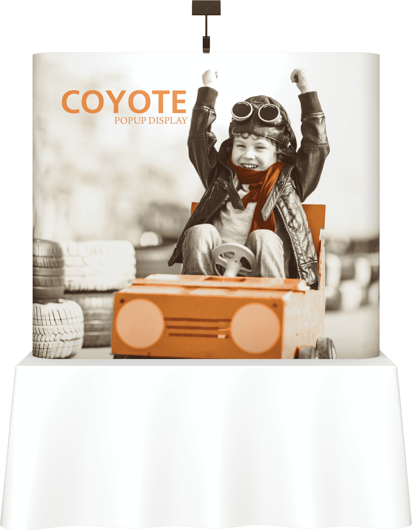 6ft (2x2) Coyote Straight Tabletop Full Fabric Display (Fabric Package)