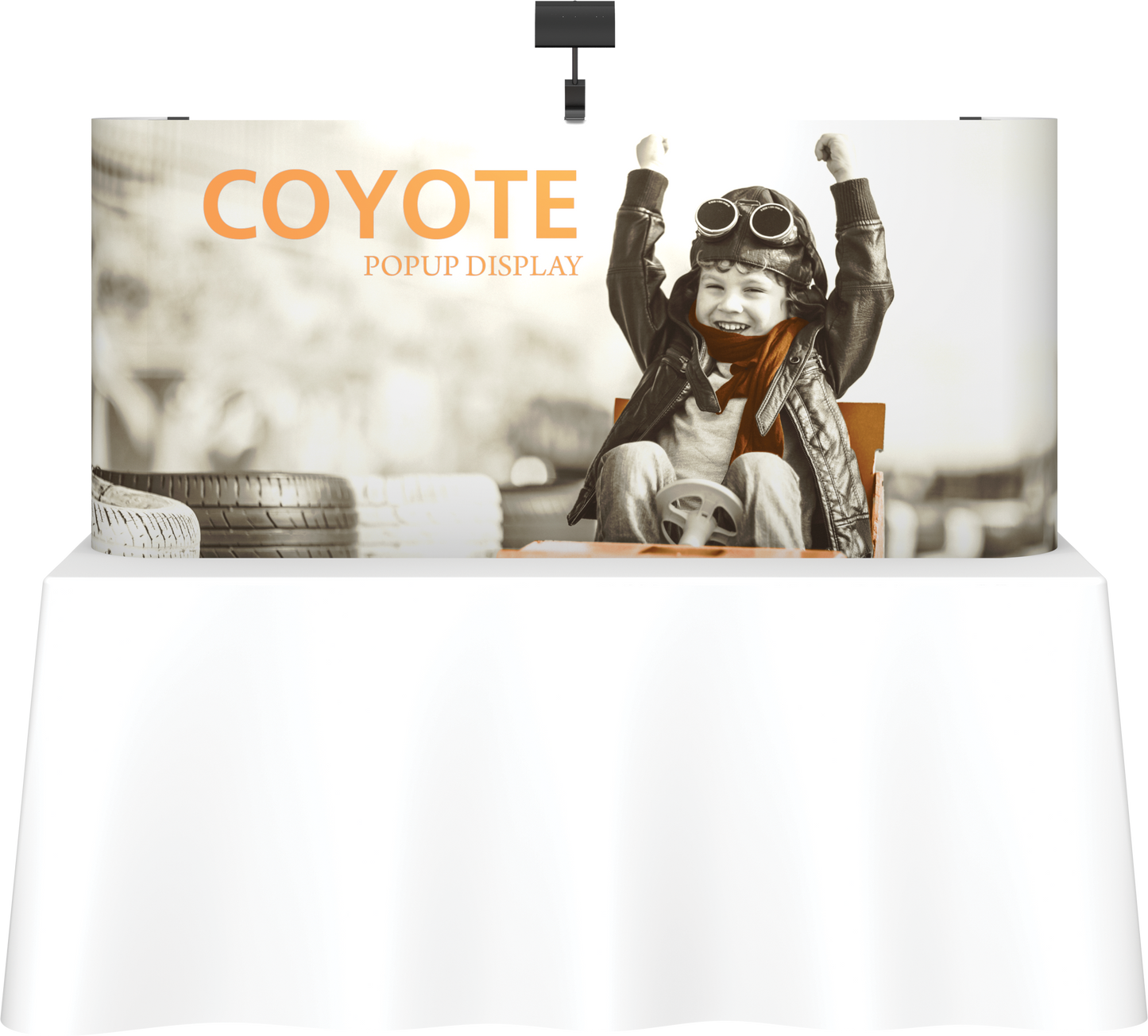 6ft (2x1) Coyote Curved Tabletop Full Fabric Display (Fabric Package)