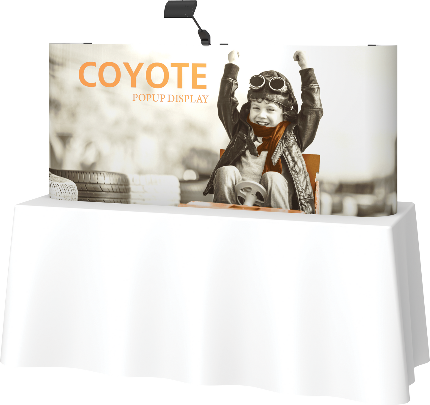 6ft (2x1) Coyote Straight Tabletop Full Fabric Display (Fabric Package)