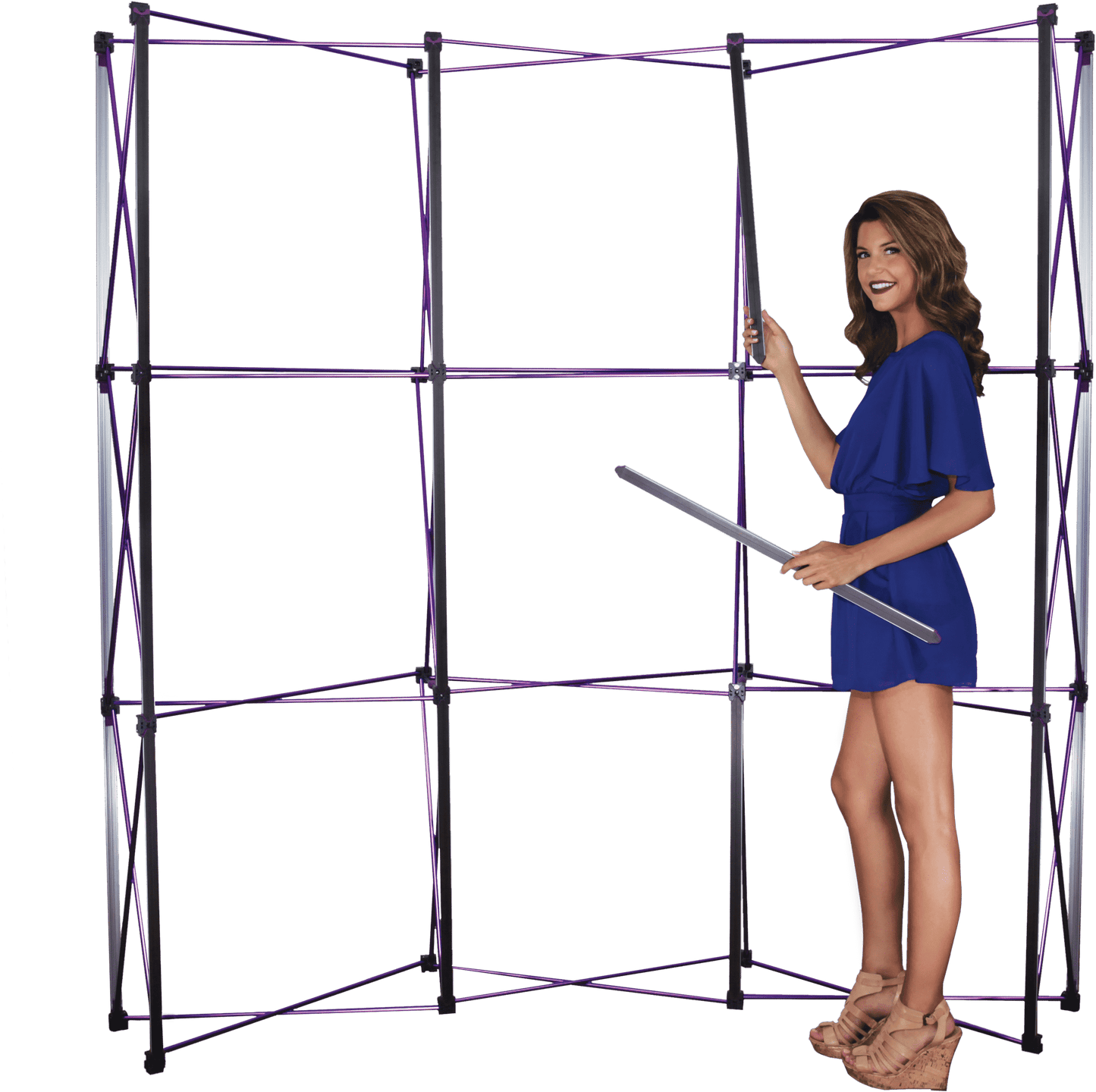 8ft x 8ft Coyote Curved Frame with Fabric End caps Display (3x3 Fast Kit)