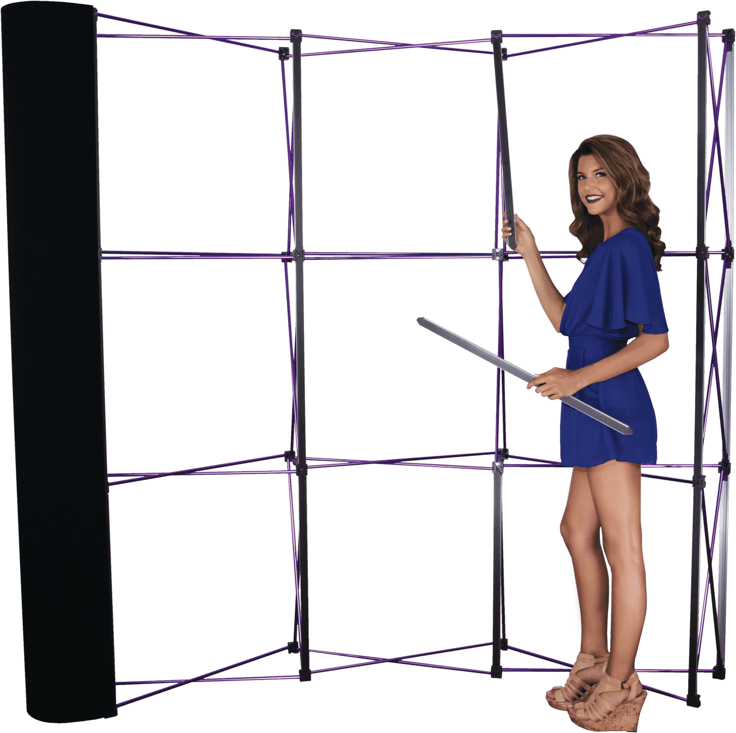 8ft x 8ft Coyote Curved Frame with Fabric End caps Display (3x3 Fast Kit)