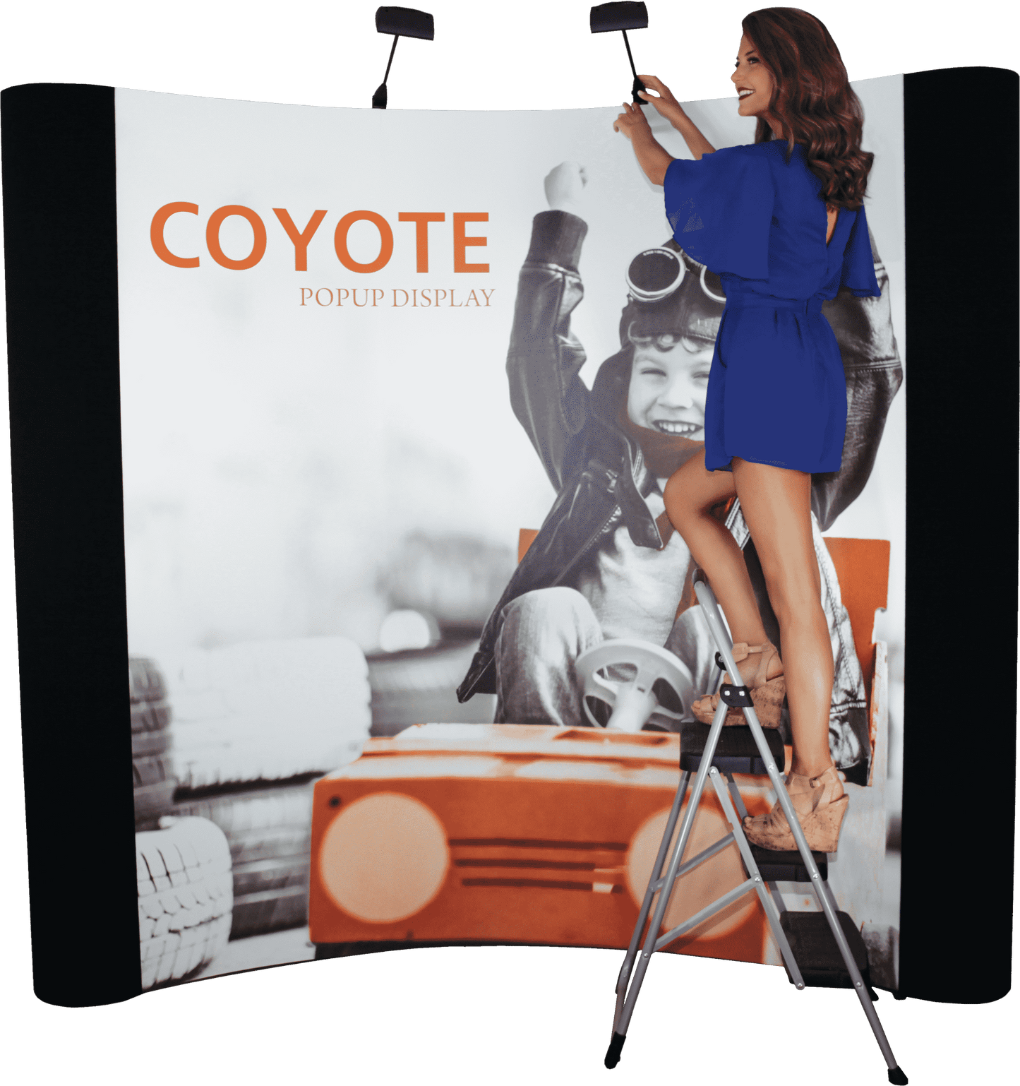 8ft x 8ft Coyote Straight Full Graphic Mural Display (Graphic Package) 3x3 Fast Kit