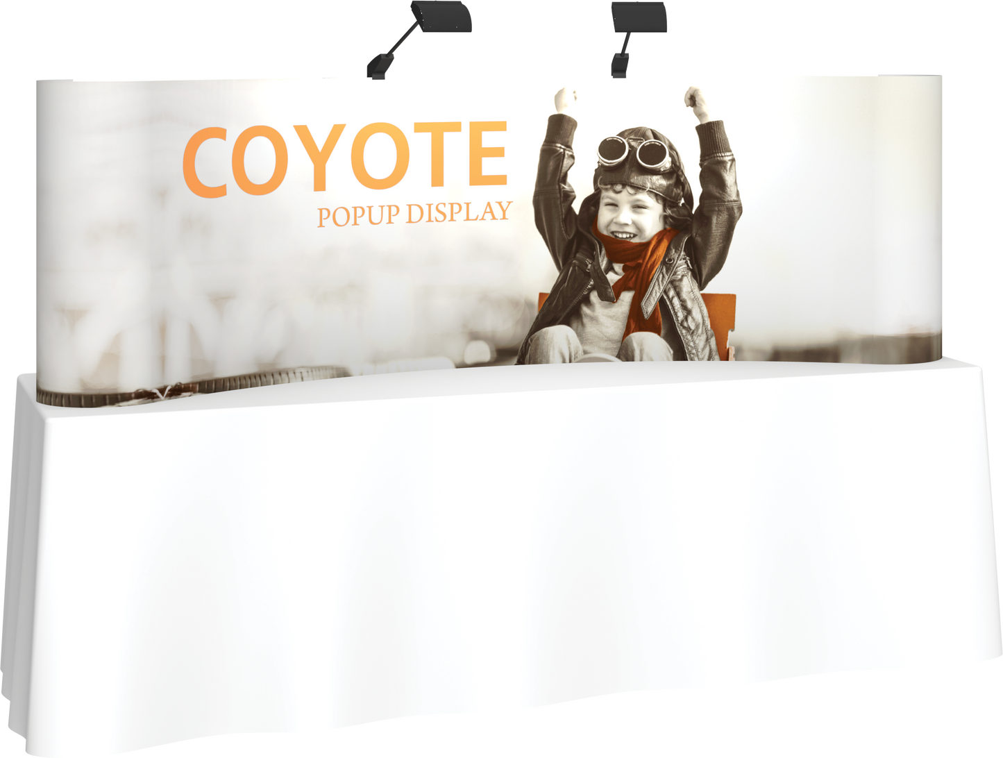 8ft (3x1) Coyote Curved Tabletop Full Fabric Display (Fabric Package)