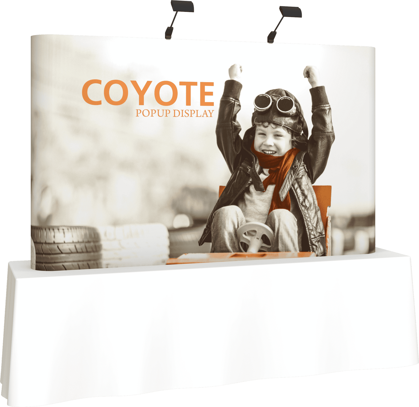 8ft (3x2) Coyote Straight Tabletop Full Fabric Display (Fabric Package)